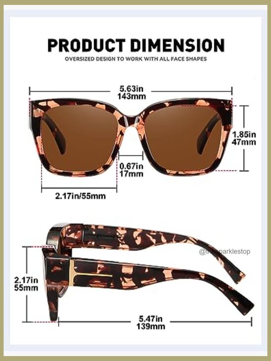 Fit Over Glasses Sunglasses Polarized UV Protection Lightweight Plastic main image 5
